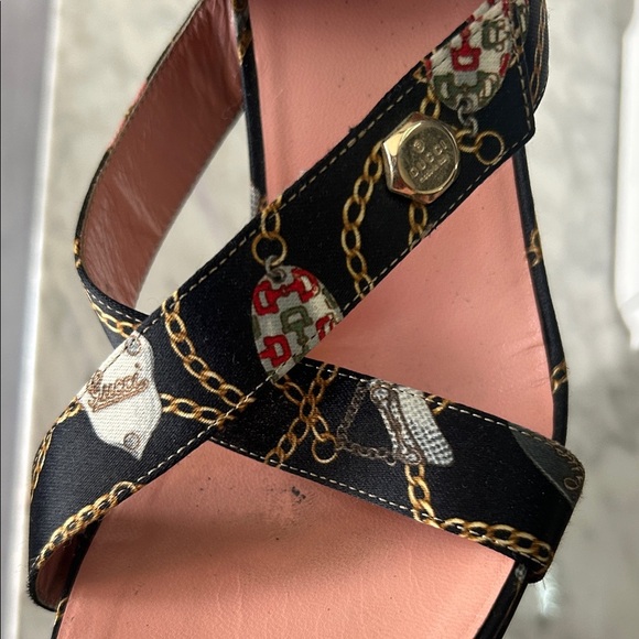 GUCCI Tom Ford For Gucci Vintage Chain Logo Satin Slide Heels size 7 - Picture 4 of 16